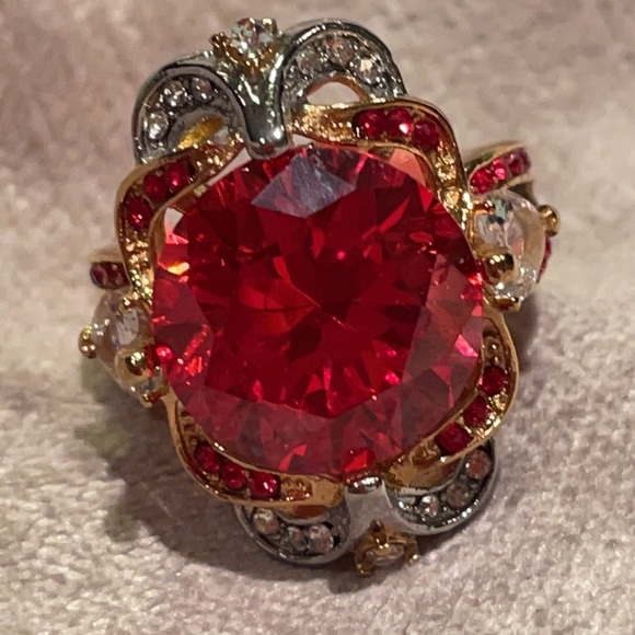 Chunky Orange Diamond Statement Ring Size 6.5 NWTS - Picture 4 of 14